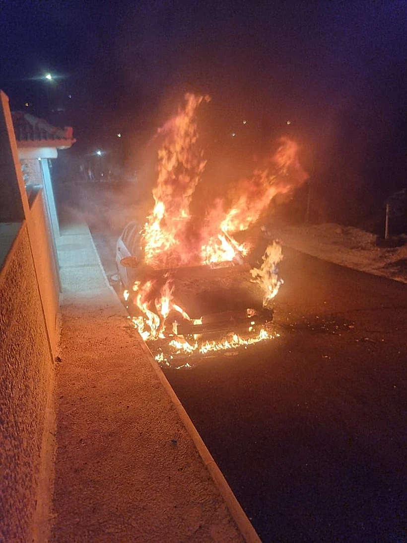 רכב שהוצת בכפר טייבה ביו"ש