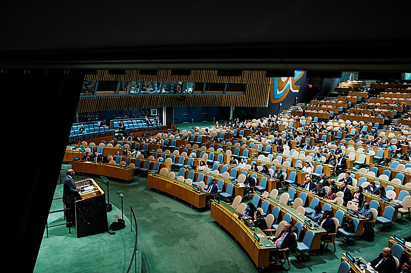 שר החוץ הבריטי דייוויד לאמי נואם בוועידת האו"ם