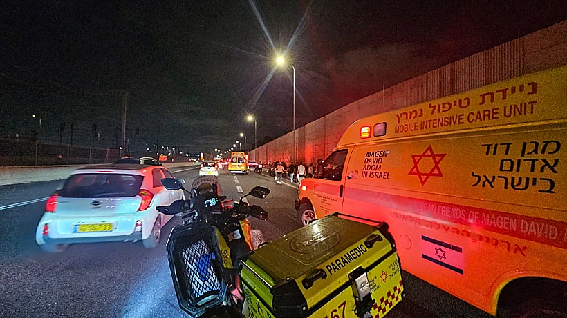 זירת התאונה במחלף שבעת הכוכבים