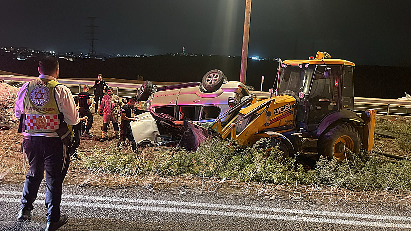 זירת התאונה בכביש 6