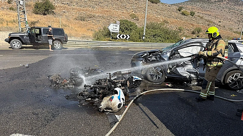 זירת התאונה בכביש 90 בצפון