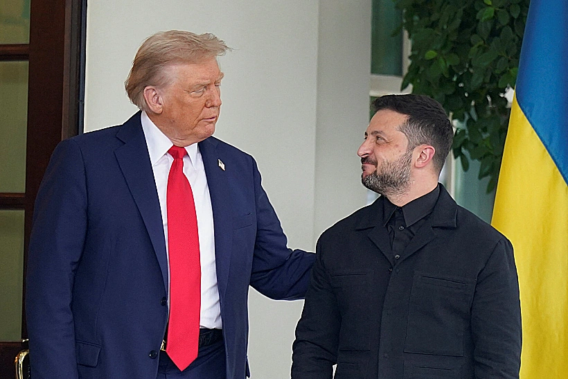 נשיא ארה"ב טראמפ ונשיא אוקראינה זלנסקי בבית הלבן