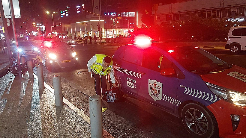 זירת התאונה ברמת גן