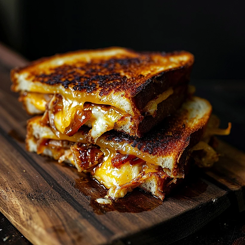 בצל מטוגן, טוסט, גריל צ'יז סנדוויץ'