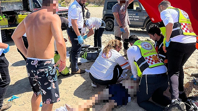 זירת הטביעה סמוך לחוף סירונית בנתניה