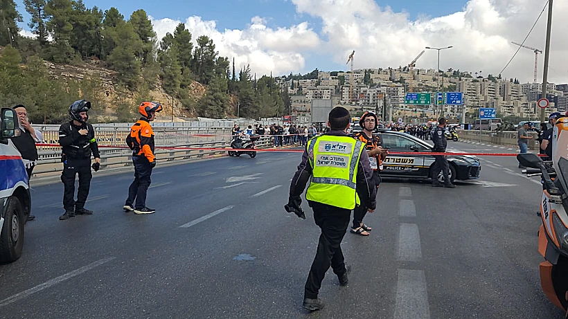 זירת פיגוע הירי בצומת רמות בירושלים