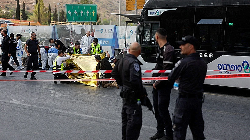 זירת פיגוע הירי בצומת רמות בירושלים