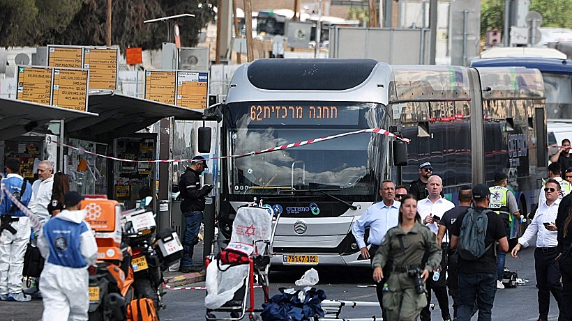 זירת פיגוע הירי בצומת רמות בירושלים