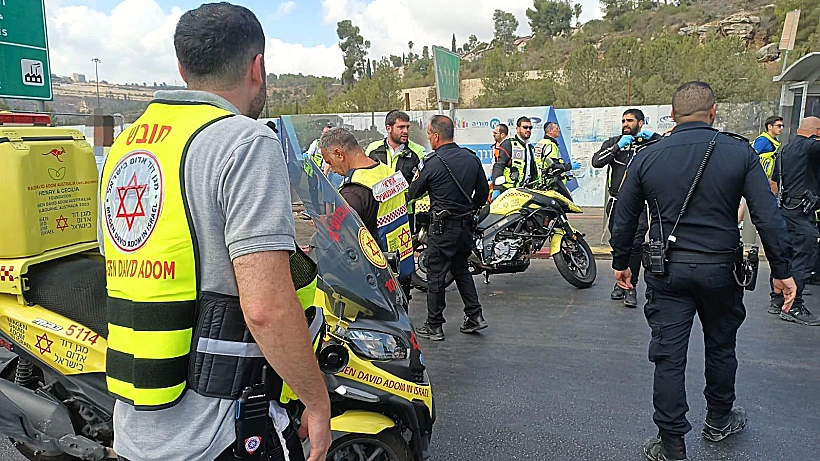 זירת פיגוע הירי בצומת רמות בירושלים