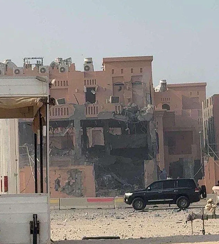 הבניין שהותקף בדוחה בירת קטר