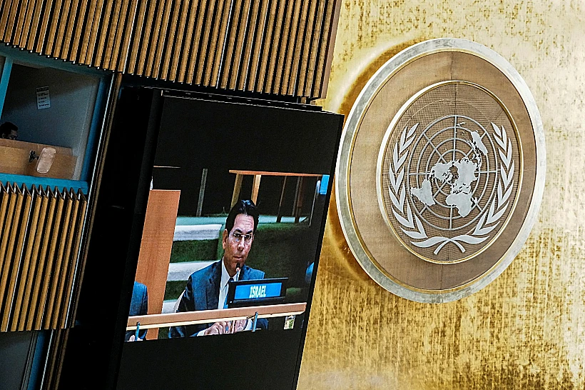 שגריר ישראל באו"ם דני דנון במהלך הדיון