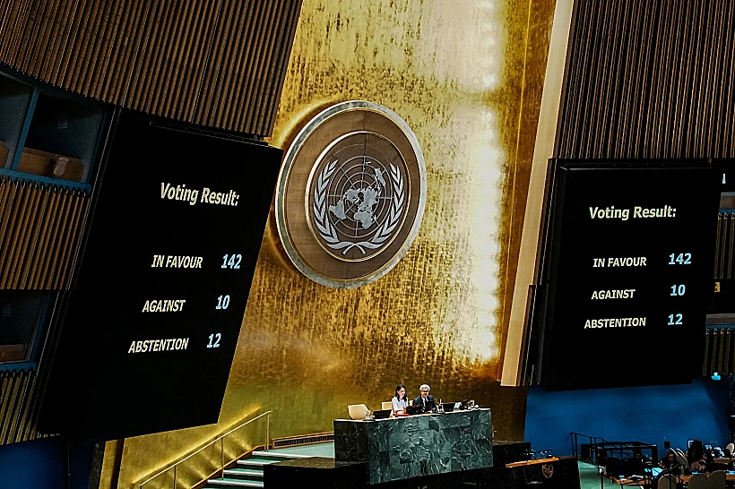 תוצאות ההצבעה באו"ם על הצעת צרפת וסעודיה לתמיכה בפתרון שתי המדינות