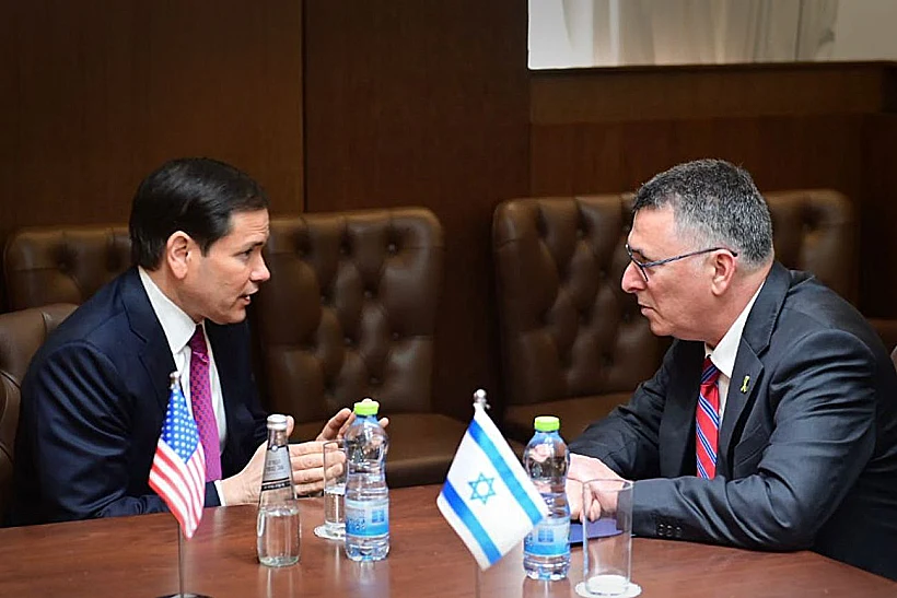 שר החוץ גדעון סער עם מזכיר המדינה מרקו רוביו