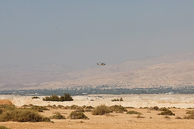 הליקופטר בזירת הפיגוע במעבר אלנבי
