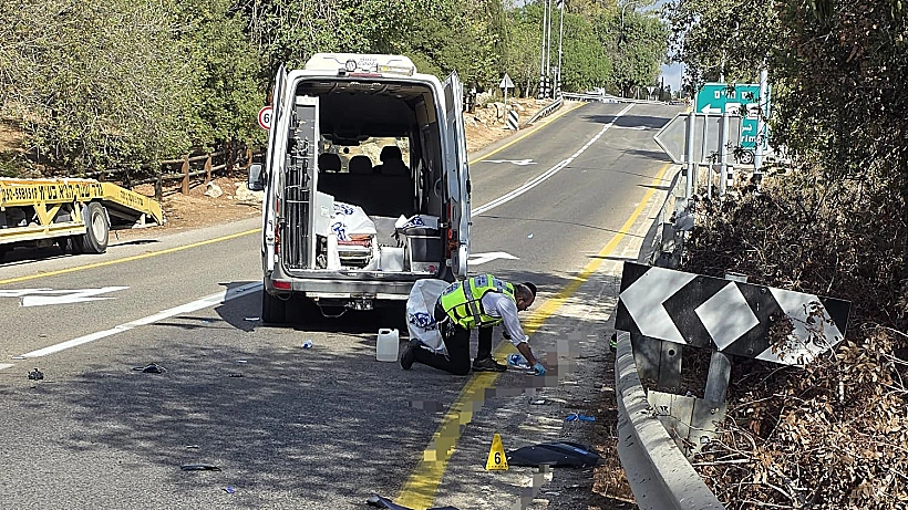 זירת התאונה סמוך לבר גיורא