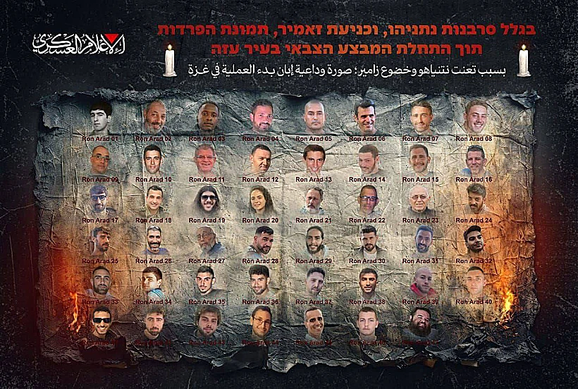 תמונות הארכיון של החטופים שפרסם חמאס עם הכיתוב "רון ארד"