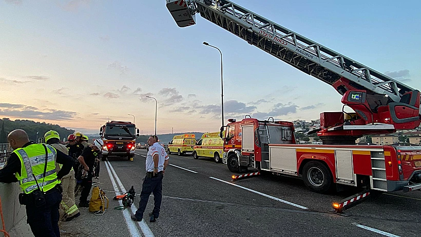 זירת התאונה בסמוך לשפרעם