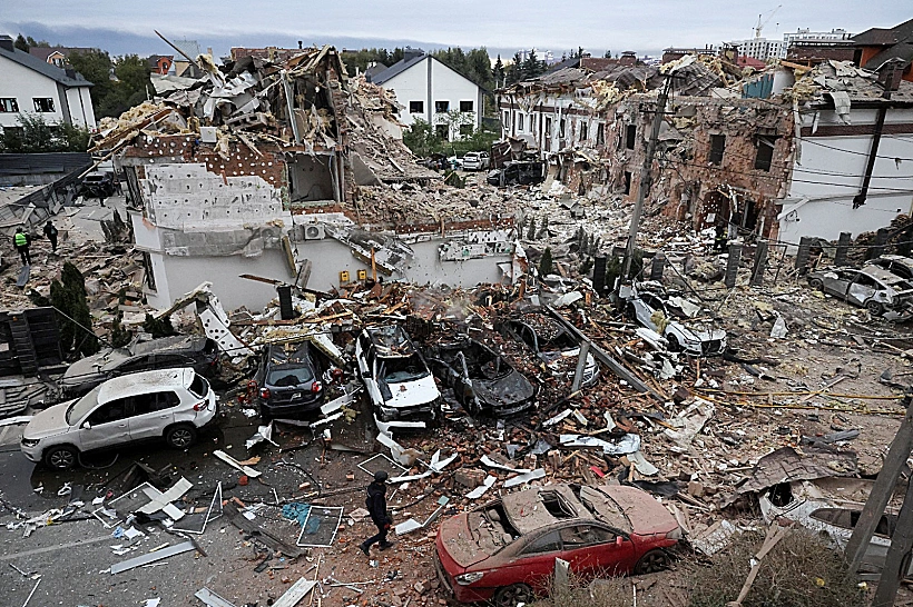 הרס בקייב לאחר תקיפת רוסיה