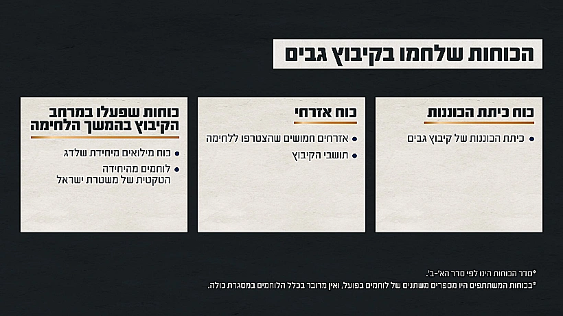 תחקיר הקרב בקיבוץ גבים, הכוחות הלוחמים