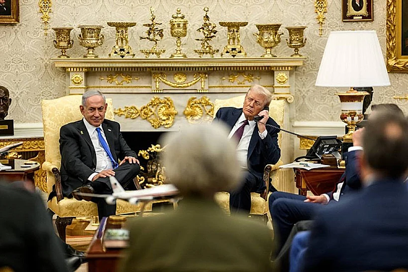 נשיא ארה"ב טראמפ ורה"מ נתניהו בבית הלבן