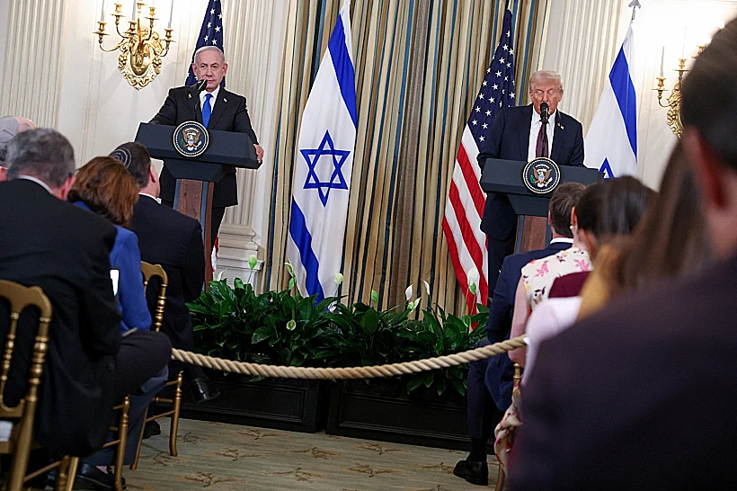 מסיבת העיתונאים טראמפ-נתניהו בבית הלבן