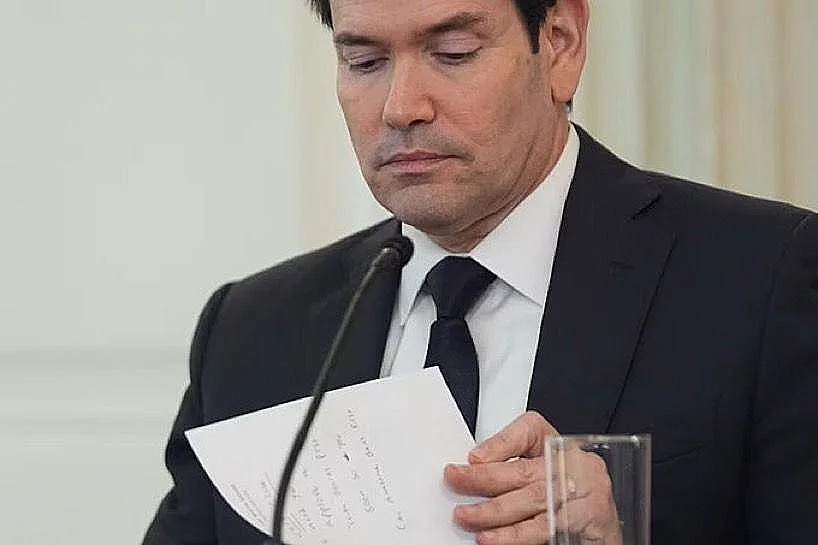 הפתק שהעביר רוביו לטראמפ