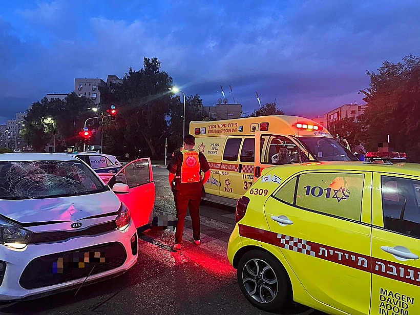 זירת התאונה בנתניה