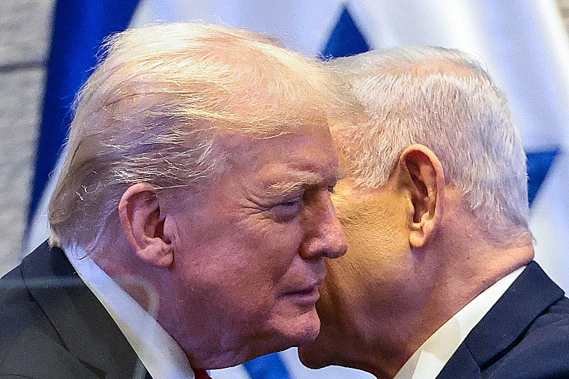 טראמפ ונתניהו בכנסת