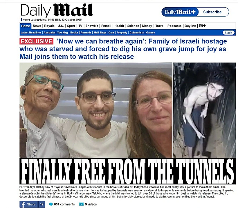 שורד השבי אביתר דוד על הדיילי מייל הבריטי