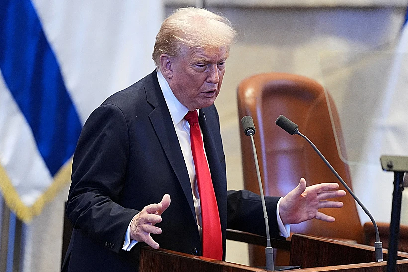 נשיא ארה"ב דונלד טראמפ בכנסת