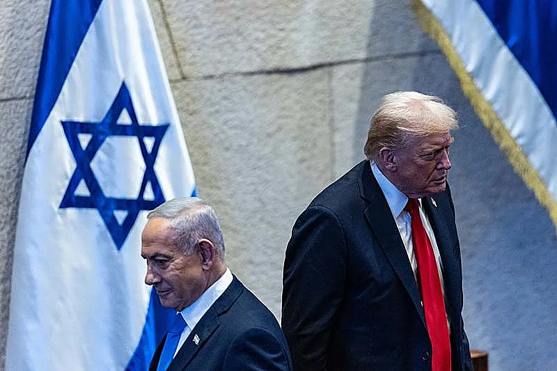 ראש הממשלה בנימין נתניהו ונשיא ארה"ב דונלד טראמפ בכנסת