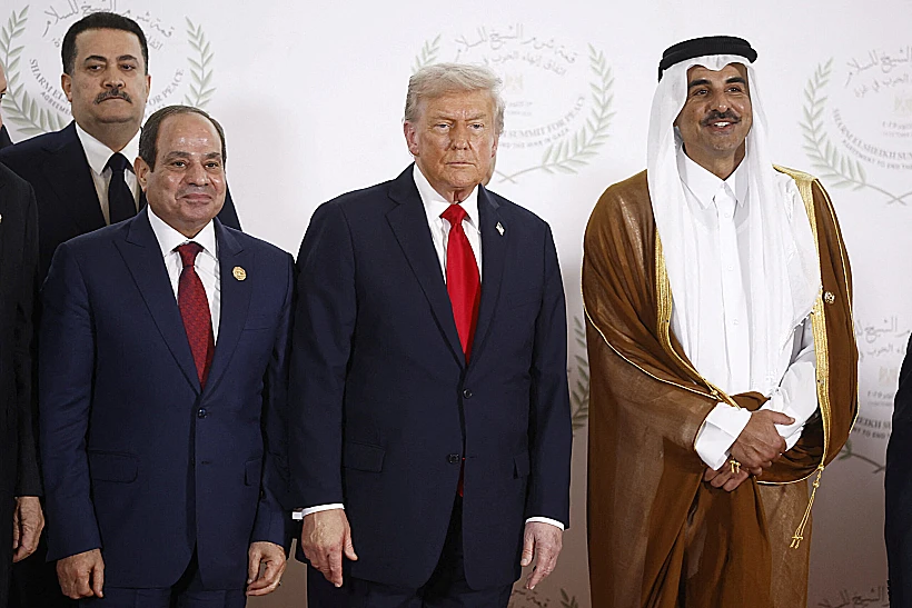 הנשיא טראמפ, נשיא מצרים א-סיסי ואמיר קטר אאל ת'אני בשארם א-שייח'