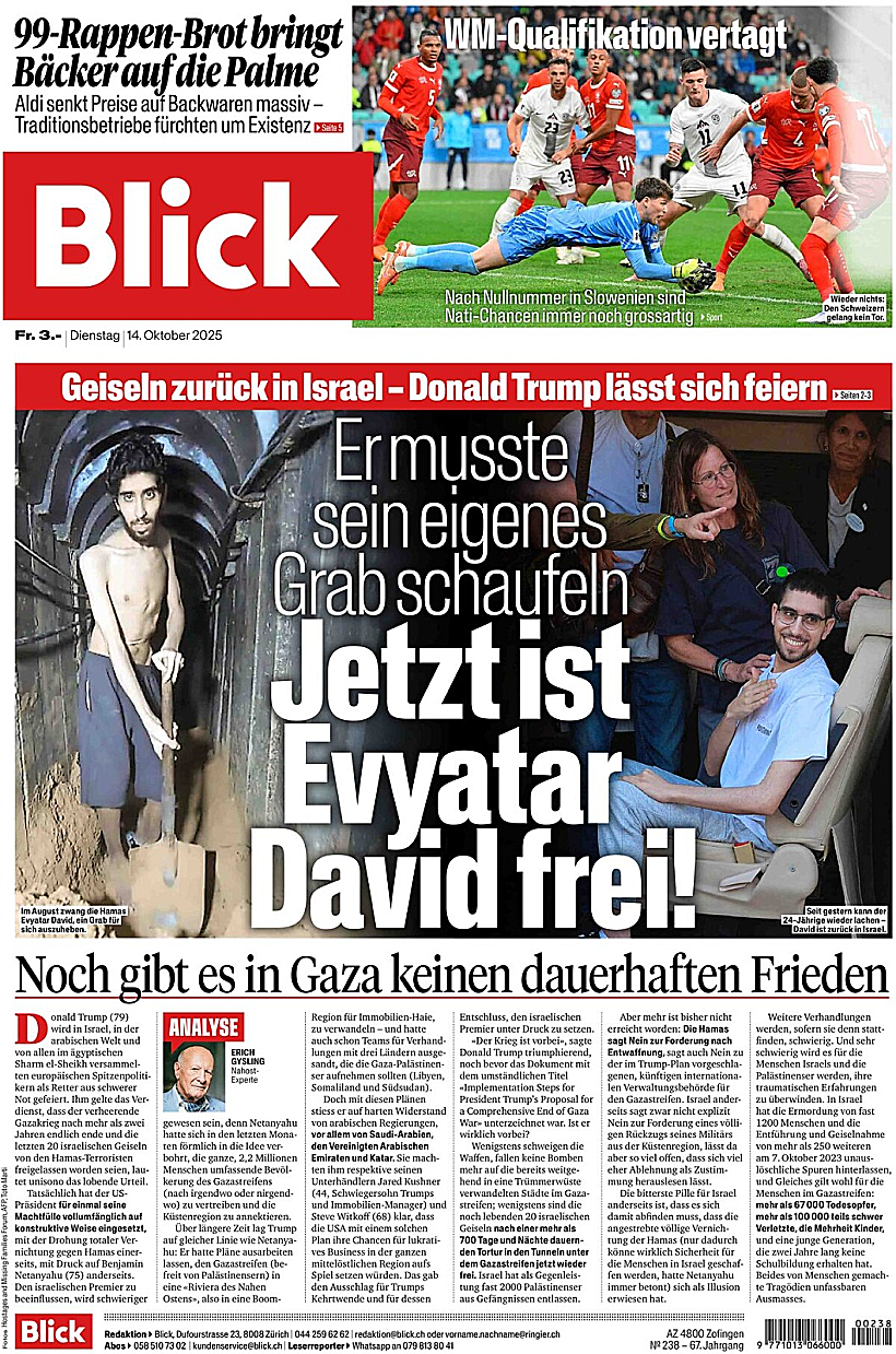 סיקור שובו של אביתר דוד בעיתון השוויצרי