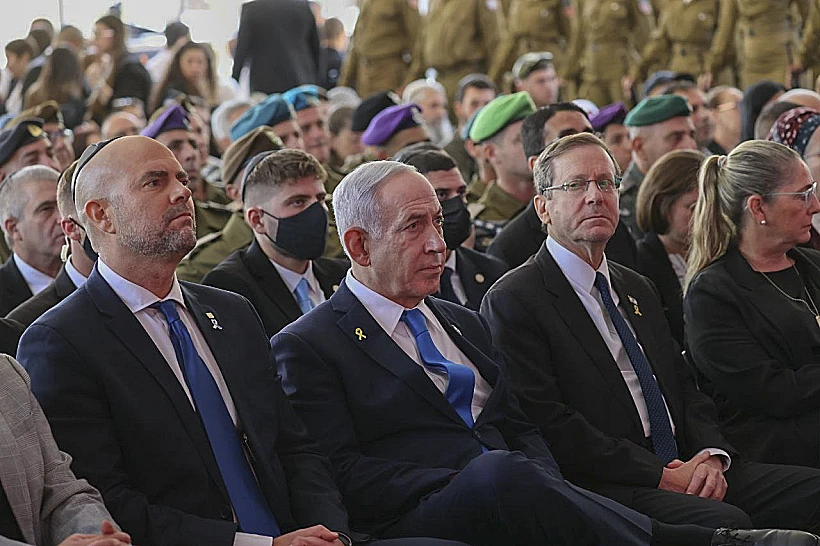 הנשיא הרצוג, רה"מ נתניהו ויו"ר הכנסת אוחנה בטקס הזיכרון הממלכתי לחללי המלחמה