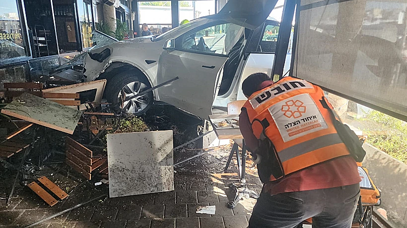 זירת התאונה בכפר סבא