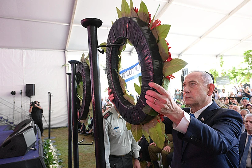 רה"מ נתניהו בטקס הזיכרון לחללי "חרבות ברזל