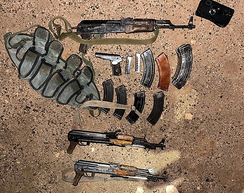 אמצעי הלחימה שהוחרמו בניסיון ההברחה שסוכל בכתר החרמון