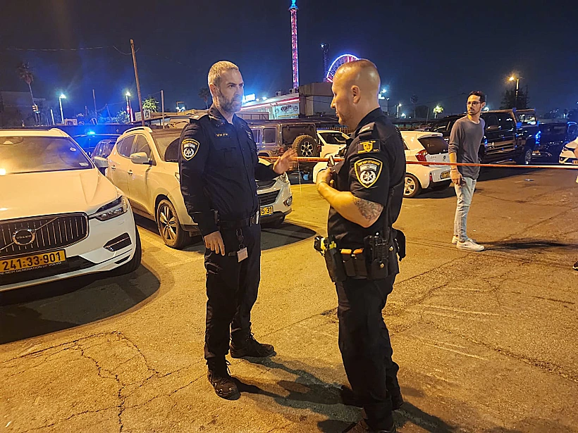 זירת הרצח בחניון גני יהושע בתל אביב