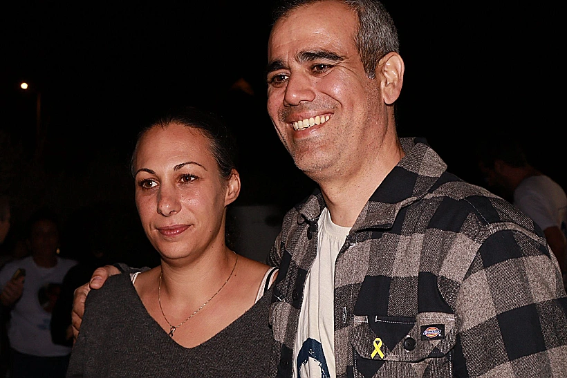 לישי ועמרי מירן בעצרת בצומת שער הנגב