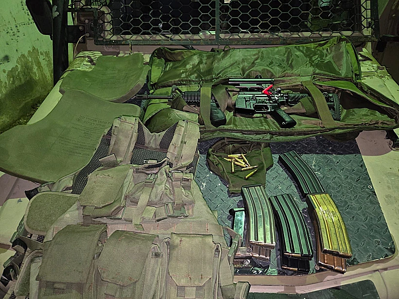 אמצעי לחימה שנתפסו בעת מעצר פעילי טרור בקלקיליה