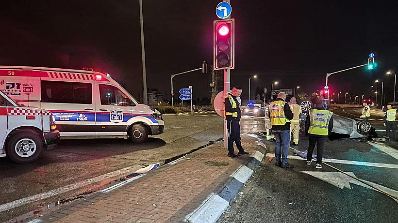 זירת התאונה בכביש 40