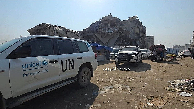 רכב של האו"ם בעיר עזה