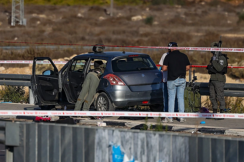 זירת הפיגוע המשולב בגוש עציון