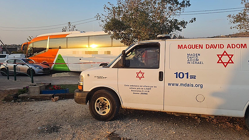 זירת תאונת האוטובוס בבנימין