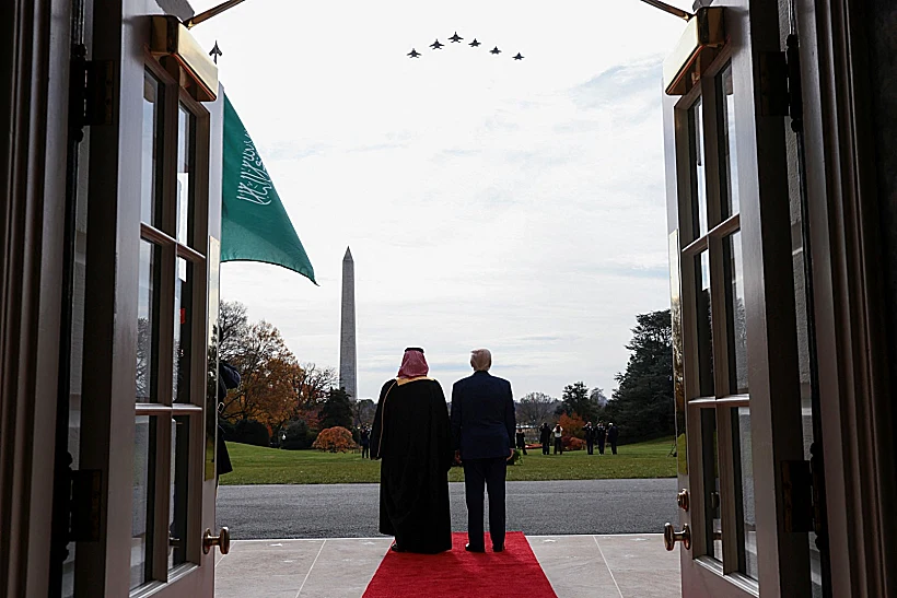 הנשיא דונלד טראמפ ויורש העצר מוחמד בן סלמאן