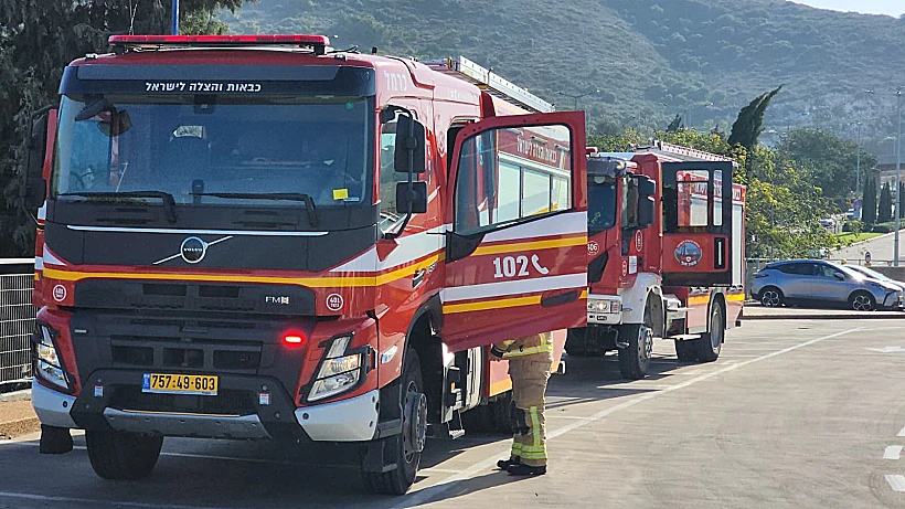 זירת השריפה בקניון חיפה
