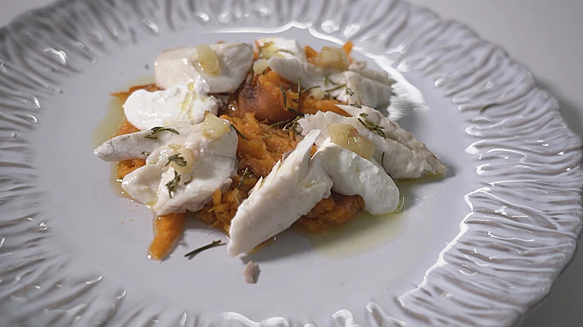 קונפי דג על בטטה מדורה