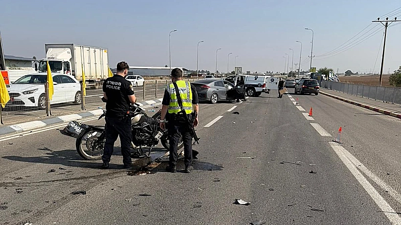 זירת תאונת הפגע וברח בכביש 35 סמוך לאשקלון