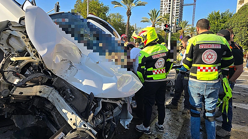 זירת התאונה בחולון