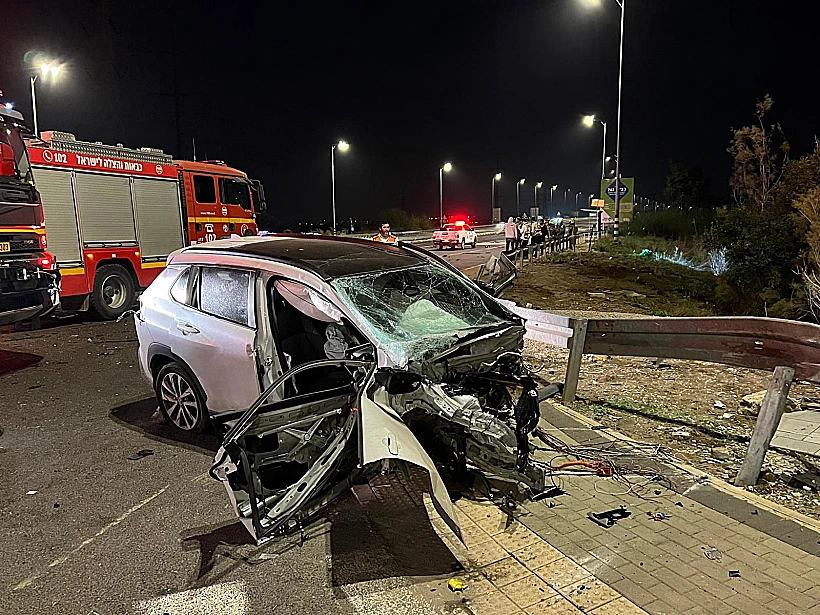 זירת התאונה בכביש 70